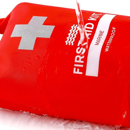 Vista 4 de Breakwater Supply™ Kit de primeros auxilios impermeable, bolsa seca precargada con suministros de preparación de supervivencia de emergencia