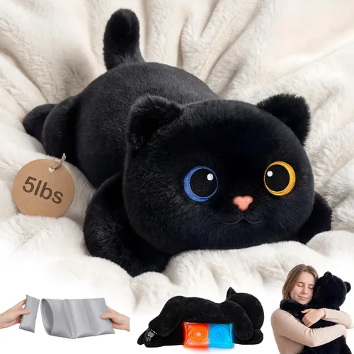 Vista 9 de Mewaii Animales de Peluche con Peso con Almohadilla Térmica para Microondas - 5 lb Ajustable, Calentable y Enfriable Animal de Peluche de Vaca