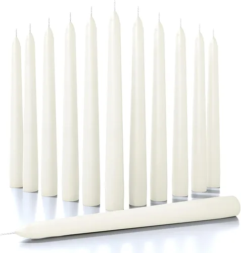 Vista 28 de CANDWAX Velas cónicas de 8 pulgadas, juego de 12 velas sin goteo, color azul oscuro