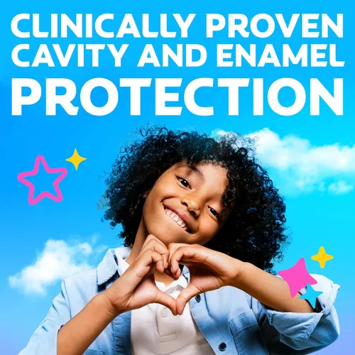 Vista 5 de Colgate pasta de dientes anticavidades para niños con flúor para edades de 2+, sabor a explosión de sandía - 4.6 onzas (4 unidades)