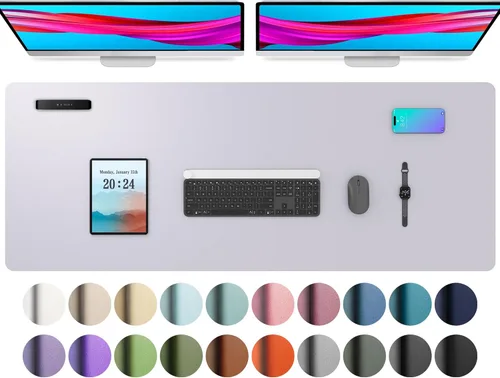 Vista 146 de Aothia Protector de escritorio de cuero, alfombrilla para mouse, alfombrilla de escritorio de oficina, 31.5 x 15.7 pulgadas, secante de escritorio