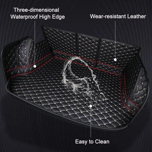 Vista 3 de WSNDY for Nissan Null 2017 2018 2019 2020 2021 2022 2023 Car Rear Trunk Mat Leather Full Coverage Waterproof Boot Liner Mats Carpets Protector Pad