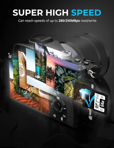 Vista 5 de SABRENT Rocket v90 - Tarjeta de memoria SD UHS-II de 64 GB R280MB/s W250MB/s (SD-TL90-64GB)