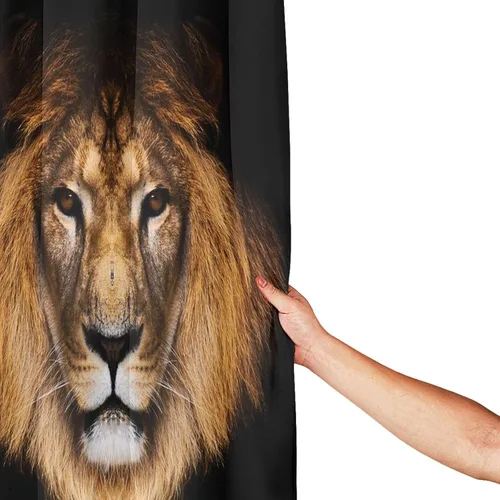 Vista 7 de Cool Brown Lion Head Plastic Shower Curtain Liner 72x72in Extra Long Shower Curtains for Bathroom Clearance Set with Hooks Cortinas De BañO