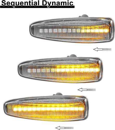 Vista 4 de X AUTOHAUX 1 par de luces LED de señalización lateral, luces de señal de giro, Fender Sidemarker Lámparas para Mitsubishi Lancer VIII 2008-2017