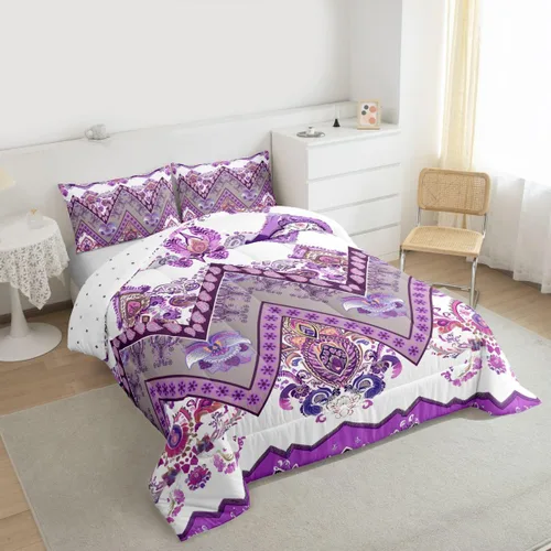 Vista 30 de Juego de ropa de cama con relleno de edredón con diseño de caballo y atrapasueños para niños, adolescentes y hombres, juego de edredón con estampado