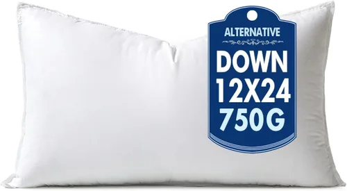Vista 12 de MIULEE Almohada decorativa de plumón alternativo de 12 x 16 pulgadas, almohada decorativa de 12 x 16 pulgadas, cama corporal para dormir