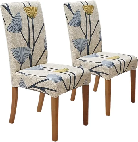 Vista 95 de SPRINGRICO Juego de 4 fundas elásticas para sillas de comedor de Navidad, fundas para sillas Parsons de cocina, fundas de asiento extraíbles