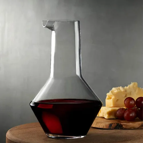 Vista 4 de NUDE Jarra de vino con pico de cristal, decantador de agua/vino sin plomo (transparente)