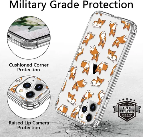 Vista 39 de ICEDIO Funda navideña para iPhone 11 Pro con protector de pantalla, diseños modernos de moda, funda protectora de acrílico transparente a prueba