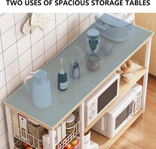 Vista 7 de Shelves Kitchen Storage Shelves with Cabinet Doors, Multi-Layer Floor Standing Rack Shelf Ideal for Bathroom, Closet, Garage, Organizers and