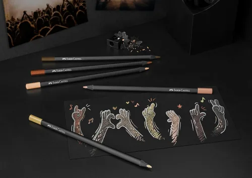 Vista 7 de Faber-Castell Lápices de colores Black Edition Grandes suministros de arte para el regreso a clases Clásicos (12 unidades)