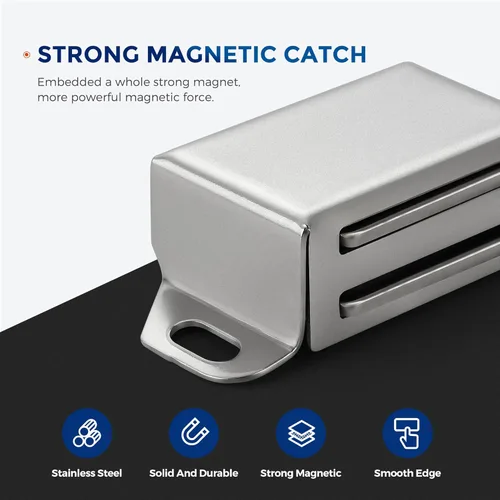 Vista 5 de Imanes de Puerta de Gabinete Ravinte, Cierre Magnético Fuerte de 13.6kg, Llave Magnética de Alta Resistencia, Cierre Magnético para Puerta