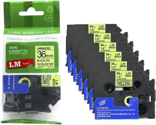 Vista 36 de 2/Pack LMe561 Premium 1.5" Black Print on Blue Label Tape, Compatible with Brother TZe-561 P-Touch Tape 36mm Laminated Replacement Label Tape.
