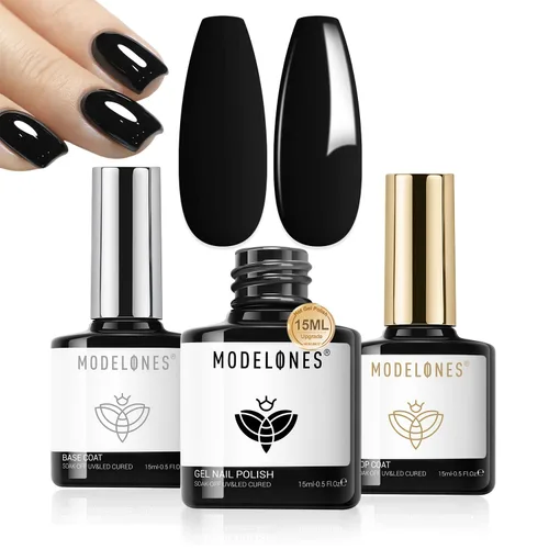 Vista 11 de Modelones Kit de base y capa superior de esmalte de uñas de gel con deshidratador de uñas, kit de preparación para arte de uñas, capa superior súper