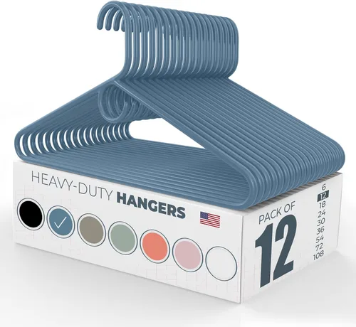 Vista 48 de Neaties Paquete de 6 perchas de ropa resistentes, fabricadas en los Estados Unidos, perchas de plástico de capacidad de 8 libras para ropa