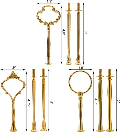 Vista 2 de Tosnail 9 juegos de accesorios de soporte para cupcakes de 3 niveles, accesorios para soporte de pasteles, bandejas de soporte para postres, platos