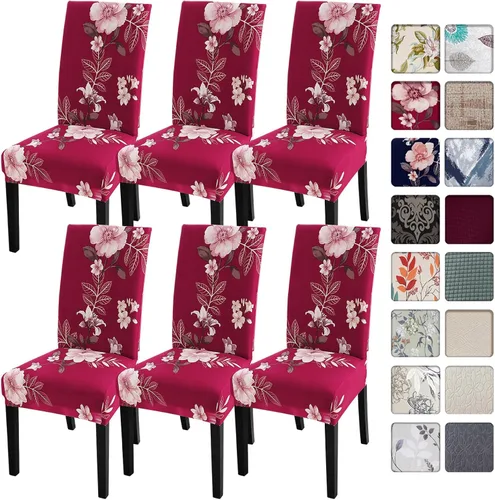 Vista 13 de SearchI - Juego de 2 fundas protectoras para sillas Parson de comedor, de elastano, súper ajuste, elástico, extraíble y lavable, para cocina