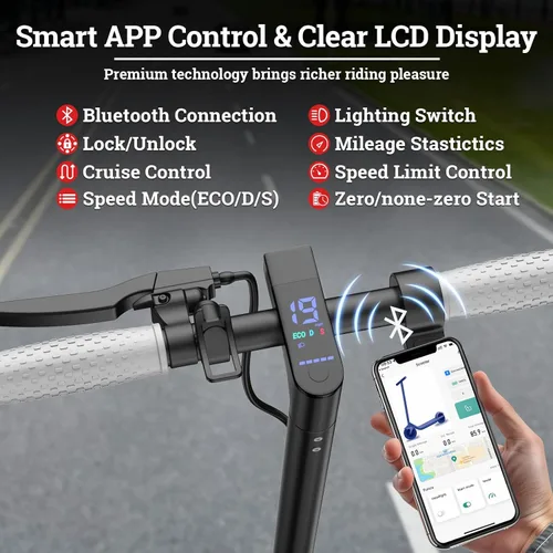 Vista 5 de Qlaway Electric Scooter for Adults, 350W/500W Motor, Up to 22 Miles Long Range, 8.5" /10" Solid Tires, 265 lbs Load Capacity, Foldable Commuting