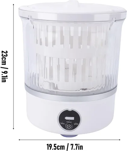 Vista 5 de Portable Washing Machine, Cordless Rechargeable 3L Underwear Compact Washer with LED Touchs Screen for Apartments Baby Clothes Socks