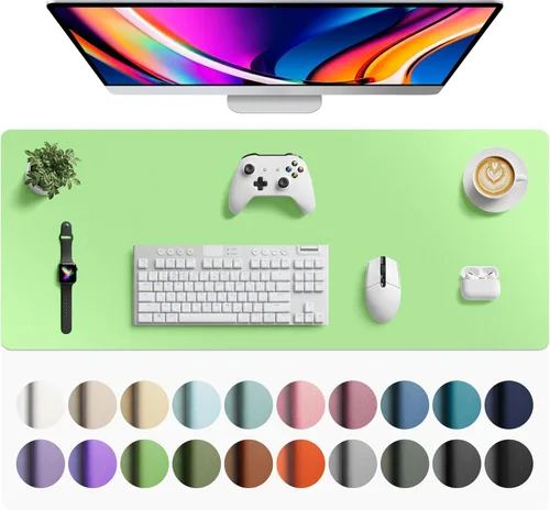 Vista 654 de Aothia Protector de escritorio de cuero, alfombrilla para mouse, alfombrilla de escritorio de oficina, 31.5 x 15.7 pulgadas, secante de escritorio