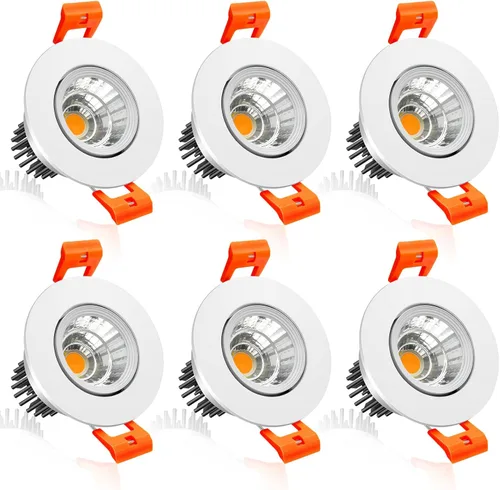 Vista 22 de inShareplus Downlight LED de 2 pulgadas, iluminación empotrable de 3 W, regulable, luz blanca cálida de 3000 K, CRI80, luces de techo