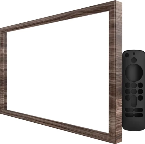 Marco decorativo para Echo Show 15, funda de echo show 15, efecto de grano de madera oscura, protege tu eco show (grano de madera oscura)