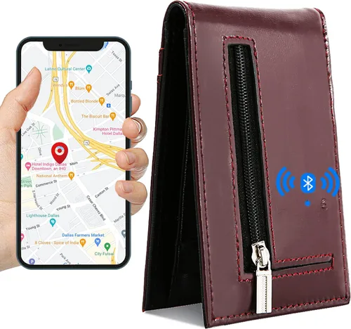 Vista 12 de Cartera rastreable para hombres Air Tag Wallet GPS Tracker & Finder Tarjeta de crédito Hombres (negro)