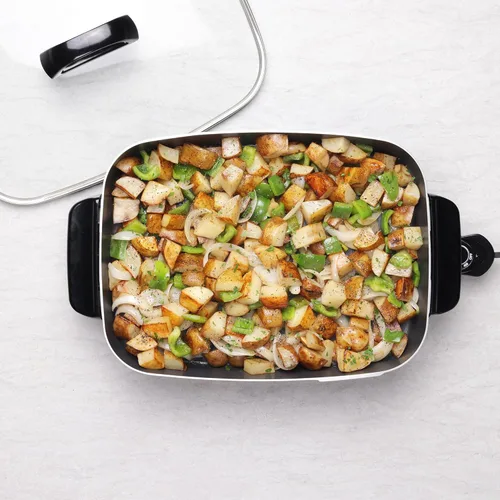 Vista 9 de Presto 06858 16-Inch Slimline Electric Skillet with Glass Cover - Nonstick, Adjustable Temperature, Black