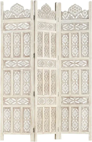 Vista 70 de Divisor de habitación de madera tallado a mano de 4 paneles, divisores de habitación plegables independientes, divisor de habitación, pantalla