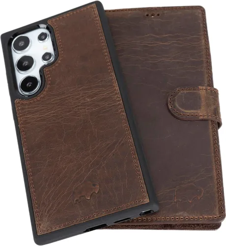 Vista 25 de BLACKBROOK Funda tipo cartera de piel para Samsung S24, extraíble 2 en 1, para carga inalámbrica, 4 ranuras para tarjetas, bolsillos para efectivo e