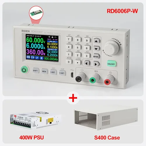 Vista 2 de RD RD6006PW 60V 6A DC DC Step Down Fuente de alimentación conjunto completo no montado (RD6006PW+ S400 caso+400W PSU)