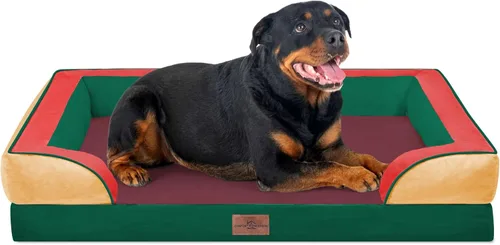 Vista 108 de Comfort Expression - Cama ortopédica para perros medianos de 30x20 pulgadas, cama impermeable de espuma de huevera para mascotas medianas