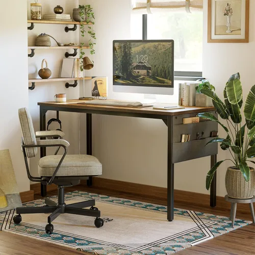 Vista 91 de CubiCubi Escritorio para computadora, escritorio pequeño de oficina en casa de 40 pulgadas, mesa de PC de estilo moderno y simple para el hogar