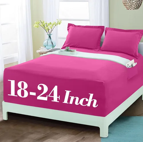 Vista 45 de Mocassi - Sábanas ajustadas de tamaño Twin con bolsillo profundo y efecto refrescante de hasta 16 pulgadas - Sábanas de lujo tipo hotel de 1800