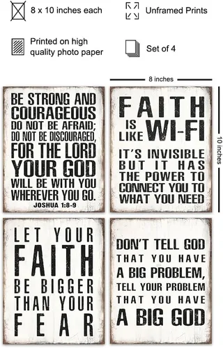 Vista 2 de spiritual Religious Scripture Wall Art - masculine Christianity - Christian Gifts for Men, Man cave Home Decor - Catholic Gift - Inspirational