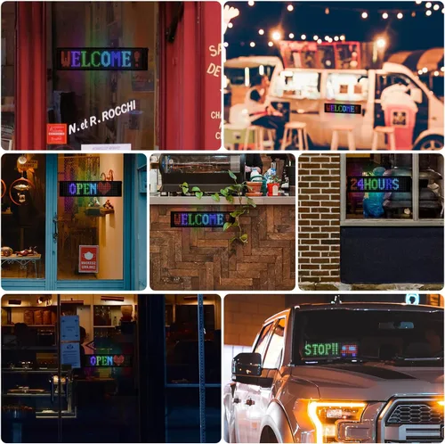 Vista 6 de Letrero LED Programable de Alto Brillo con Desplazamiento Letreros USB 5V Panel de Matriz LED Control de APP Inteligente DIY Patrones de Texto