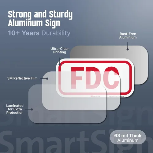 Vista 2 de SmartSign Señal FDC de conexión del departamento de bomberos de 6 x 12 pulgadas, 63 mil, aluminio reflectante laminado de grado de ingeniero, rojo