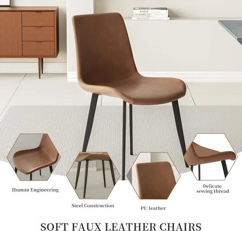 Vista 8 de Juego de mesa de comedor extensible de 47.2 a 62.9 pulgadas para 4, mesa de cocina moderna con sillas de comedor para 4-6 personas, mesa de madera