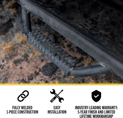 Vista 3 de RealTruck Nerf Steps para Silverado/Sierra Rueda a rueda, acero resistente, negro texturizado C11100CC-TX Compatible con Chevrolet