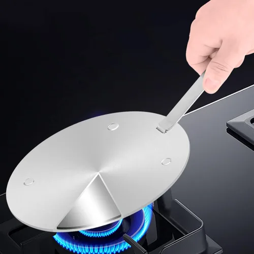 Vista 11 de Adaptador de placa de inducción, difusor de calor para estufa de gas y vidrio, disco convertidor de inducción con mango extraíble, placa difusora