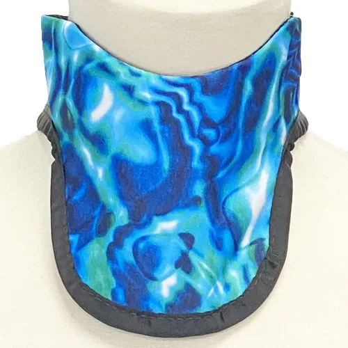 Vista 5 de Thyroid Shield - SS1B Soft Lead Free Thyroid Shield - Vital Lead Free .5mm - Hook and Loop Closure - Made in USA (Small, Blue Flame)