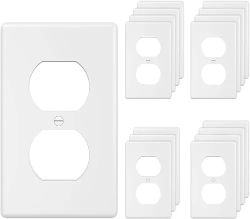 Vista 24 de Cubierta de placa de pared para tomacorriente e interruptor de 4 posiciones, placa frontal eléctrica decorativa para interruptor de luz