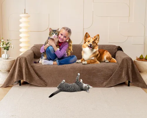 Vista 20 de Protector de muebles contra arañazos para gatos, antideslizante, impermeable, para mantener alejados a los gatos, protectores de sofá aptos