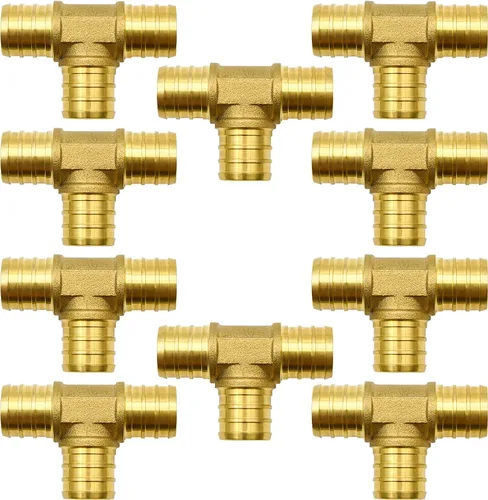 Vista 12 de Paquete de 10 accesorios de codo PEX de 1/2 pulgada, accesorios de latón para tubería PEX