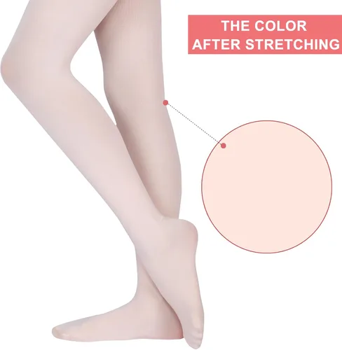 Vista 5 de Feisract Mallas de ballet para niñas y mujeres, mallas de transición ultra suaves