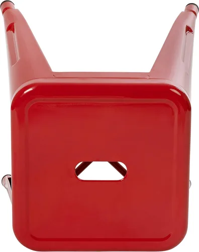 Vista 34 de Flash Furniture Taburete de metal para mesa de comedor, taburete de grado comercial Kai morado sin espalda, silla de comedor apilable de 18