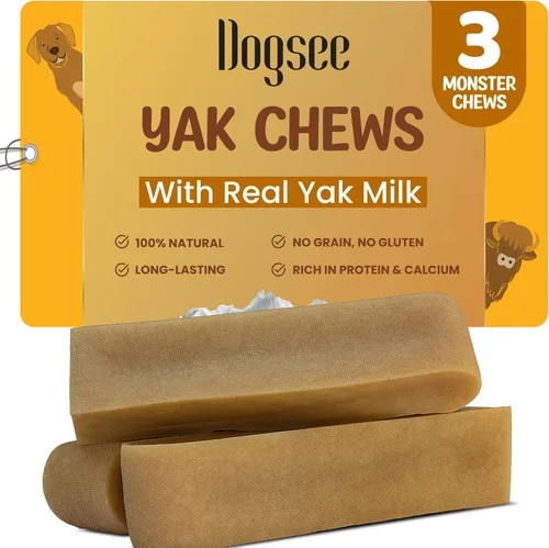 Vista 12 de Dogsee Masticables originales de queso de yak del Himalaya XL - 6 masticables Golosinas para perros sin cuero crudo Placa de lucha contra