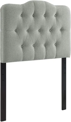 Vista 7 de Modway MOD-5160 Annabel - Cabecero tapizado con botones de estilo capitoné en tela de lino para cama individual en color gris