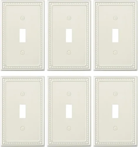 Vista 124 de Paquete de 2 cubiertas de placa de interruptor de luz de doble palanca, cubiertas decorativas de placa de doble interruptor Pearls, placa de pared